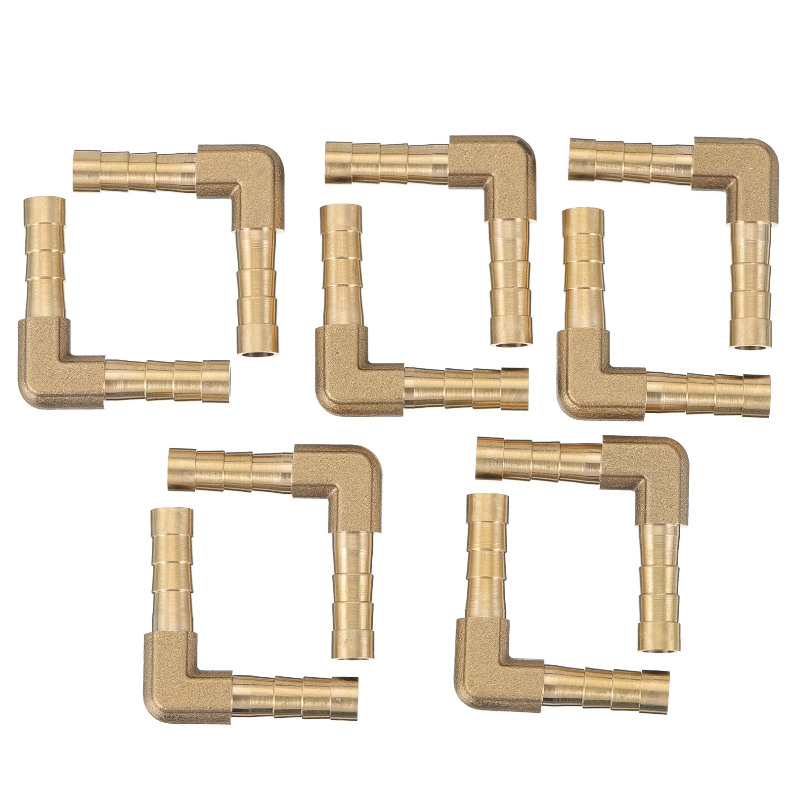 

10Pcs Premium Copper Elbow Barb Connector Fitting L-Shaped Hose Joint for Air Water Oil Gas Coolant Hvac Rv Vacuum Lines Truck