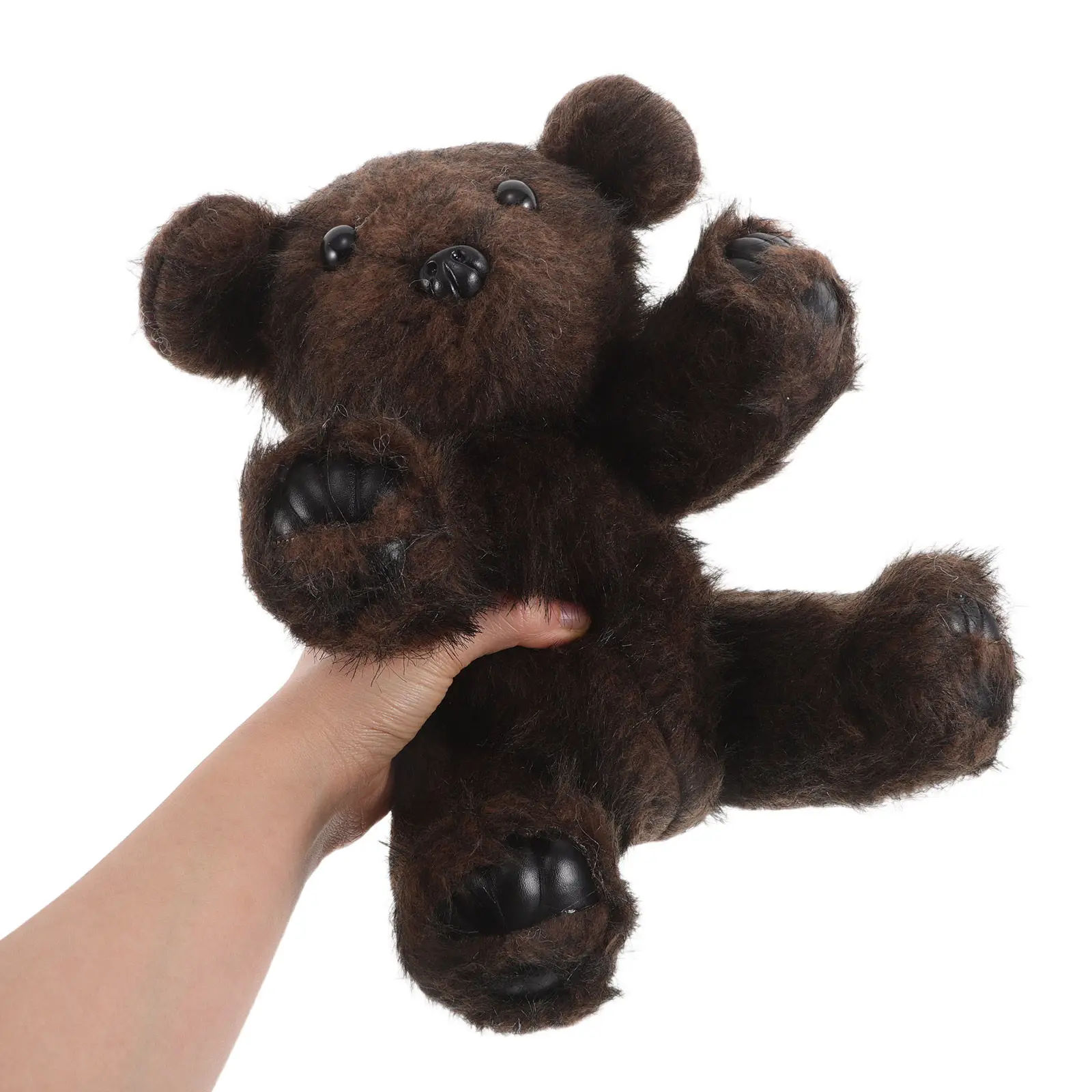 

Мягкая игрушка-медведь коричневого цвета с причудливым дизайном в стиле енота, с регулируемыми конечностями, универсальна для декора детской комнаты, в подарок, для детских игр