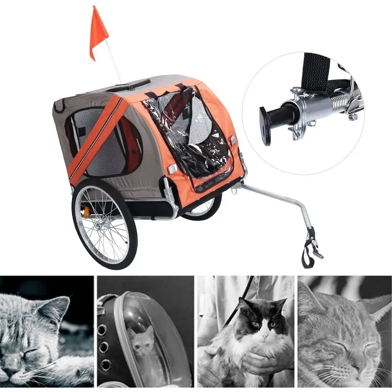 Rascal Bike Dog Trailer The Ultimate Foldable Pet Stroller for Outdoor Adventures Quick Release Wheel, Universal Bicycle Coupler