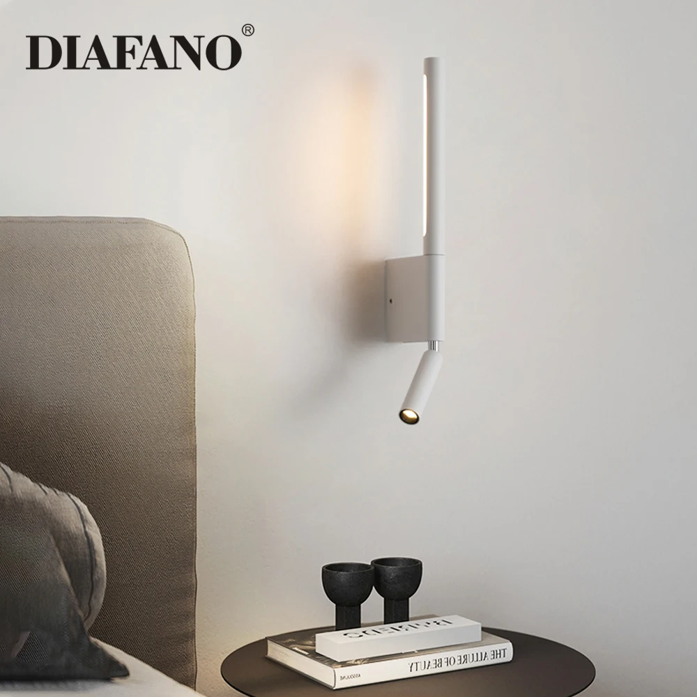 

Современный простой линейный светодиодный настенный светильник вверх вниз в скандинавском стиле для гостиной, спальни, прикроватный светильник, светодиодный настенный светильник для коридора отеля