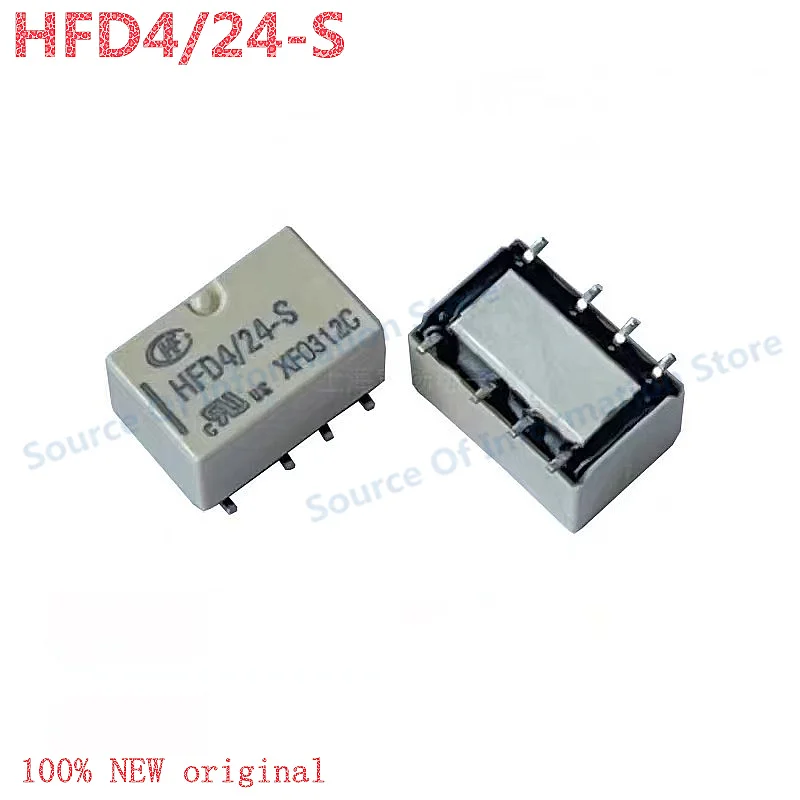 

10Pcs HFD4/24-S Signal Relay 24VDC SMD 8 Pin 2A for Electronic Components Market