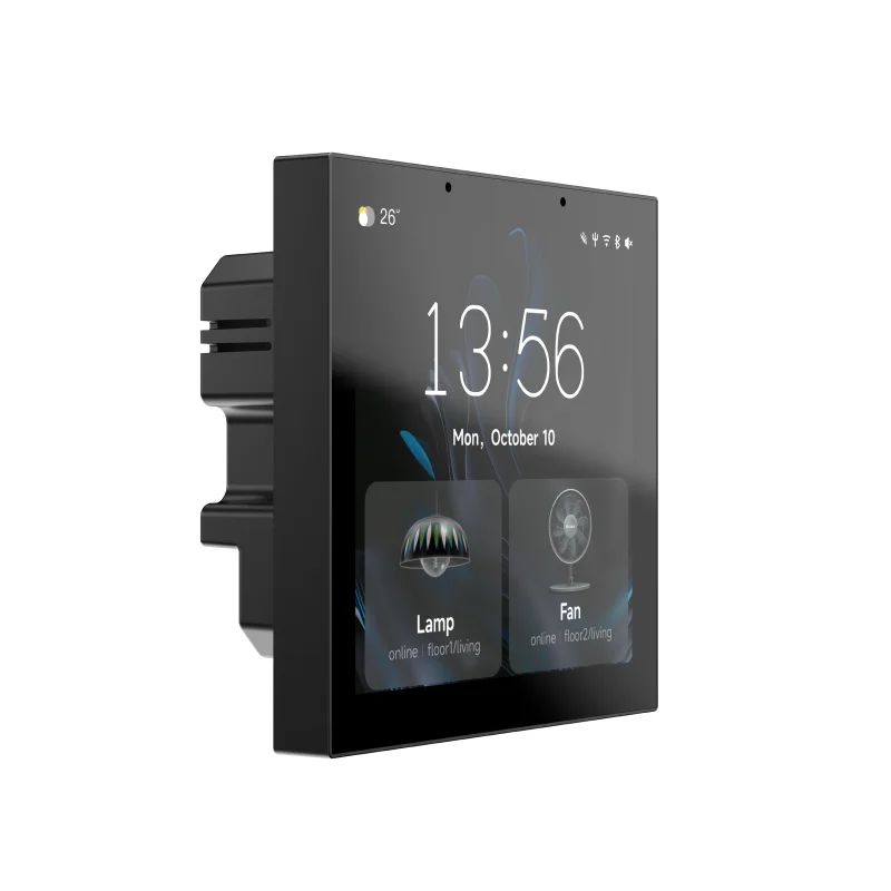 

Superior Quality 4-Inch 480*480 IPS Linux Smart Panel 3-in-1 Background Music Central Control Wall Switch Home Hotel Electric