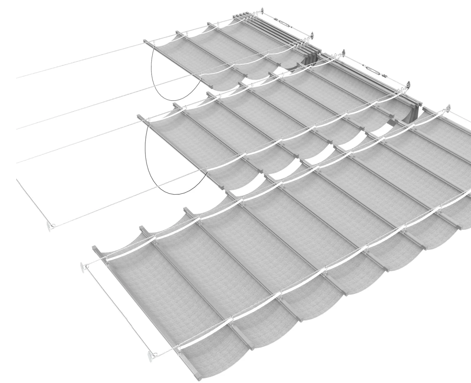 Wave Shade Retractable UV Finished Square HDPE Shade Sail Cover for Outdoor Patio Summer Restaurants Rectangle Shape