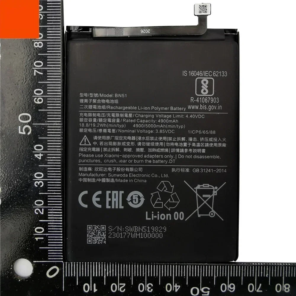 2025 Years 100% Original BN51 5000mAh Battery For Xiaomi Redmi 8/Redmi 8A Replacement Batteries Fast Shipping