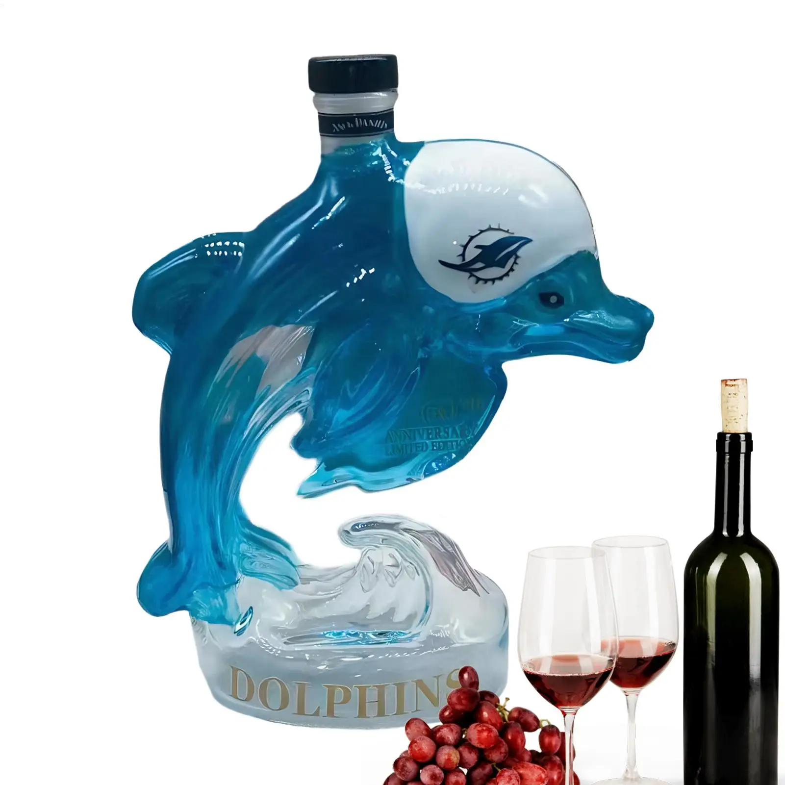 

Whiskey Bottles 320ml Glass Whale Shape Dispenser Empty Whiskey Decanter for Men Dad Family Party Drinking Wine Vodka Bourbon