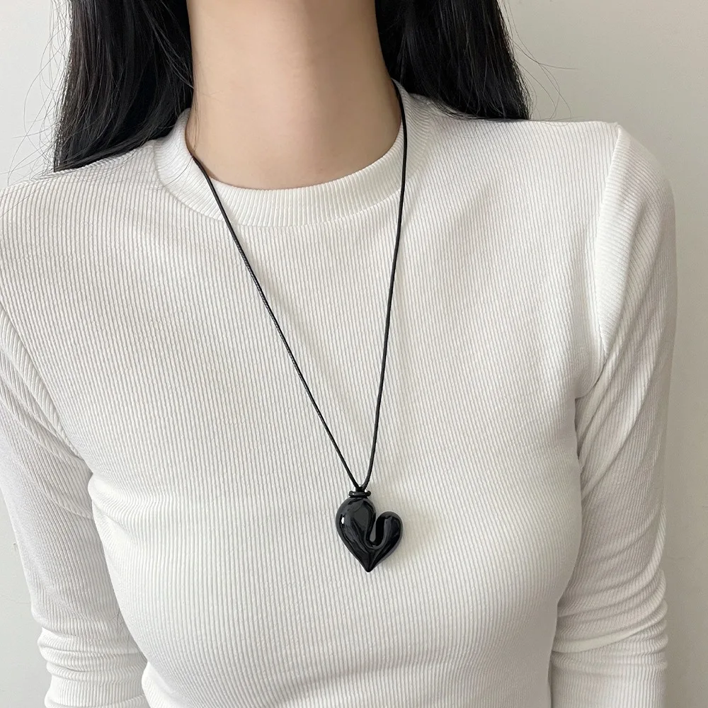 Moda ajustável irregular coração pingente colar originalidade elegante colar uso diário menina camisola acessórios