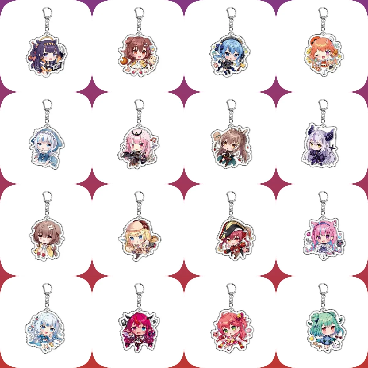 6CM Hot Hololive Cute Acrylic Keychain Model Cosplay Charm Characters Ornament Accessories Goods Christmas Collection Gifts