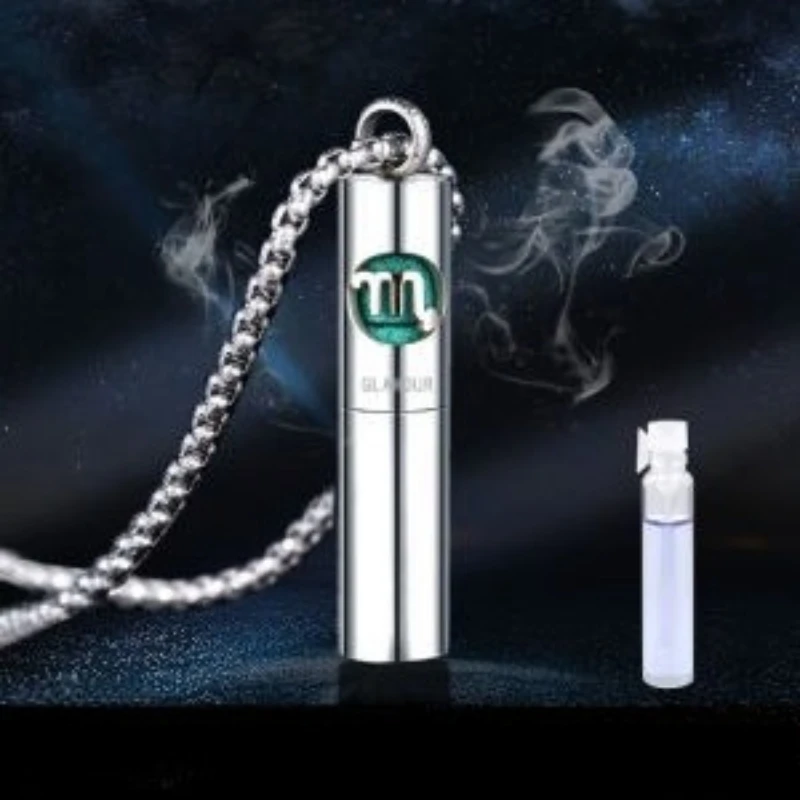 Twelve Constellations Perfume Bottle Pendants Titanium Steel Unisex Personality Premium Necklace Colorfast Fashion Jewelry