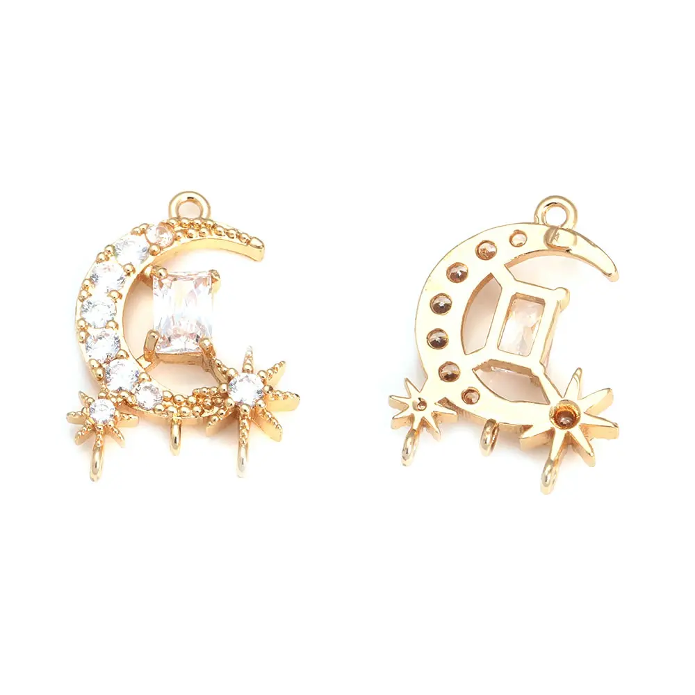 High Quality 18K Gold Color Brass and Zircon More Style Earrings Connect Charms Pendants Jewelry Making Diy Findings Accessories
