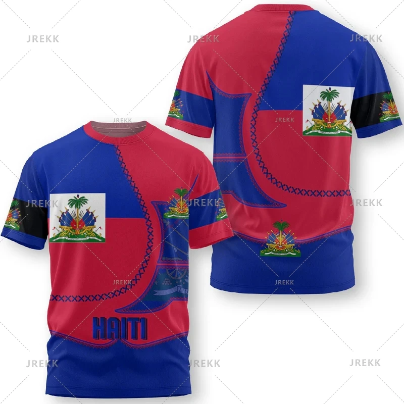 

Модные футбольные майки с флагом Гаити Майо, новые повседневные мужские спортивные футболки с 3D принтом, свободные быстросохнущие дышащие футболки, мужские топы