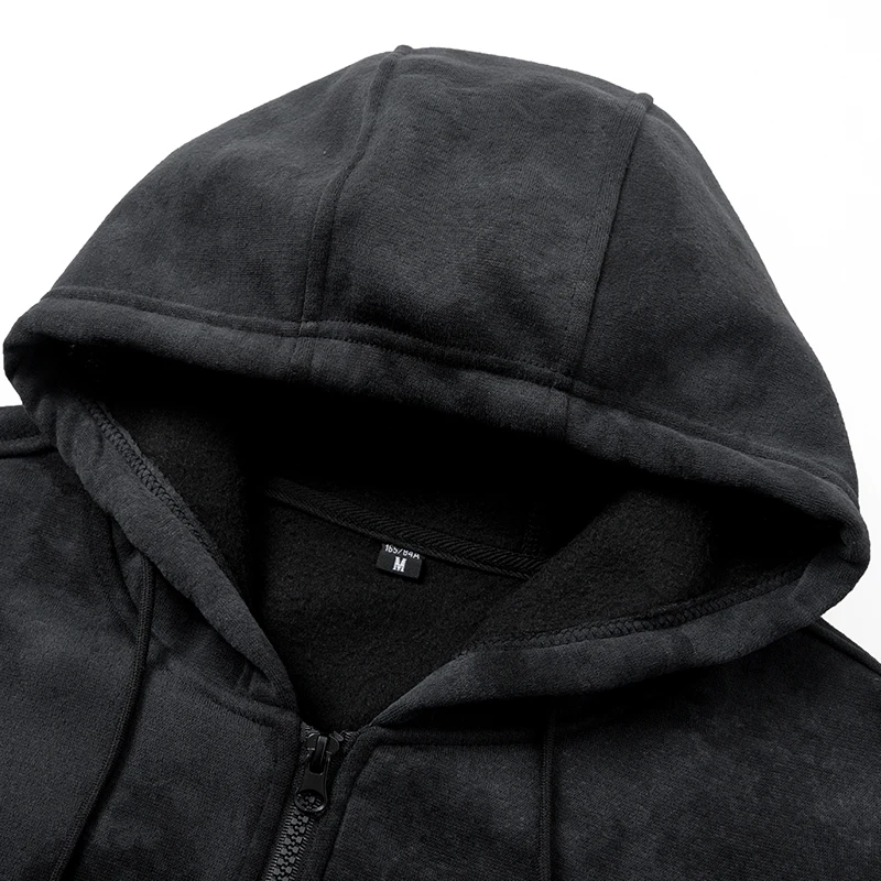 Men Oversized Hooded Sweatshirt Outer Jackets Men Seasonal Daily Loose Pullover Tops Men Soft Thick Knitted Hooded Sweatshirts