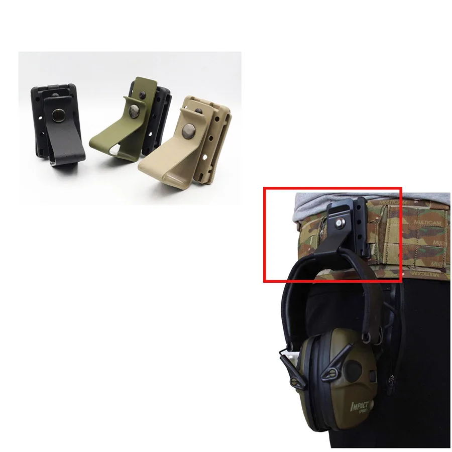 Universal Headset Hang Quick Release Buckle Mobile Phone Holder Tactical Molle Hook Clip Clamp For Hunting Waist Belt