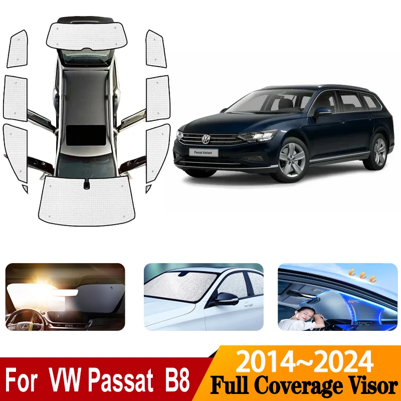 

Car Coverage Sunshades For VW Volkswagen Passat B8 Variant 2014~2024 Car Sun Visors Sunscreen Window Sunshade Covers Accessories