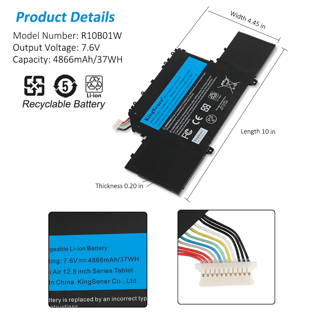 KingSener R10B01W R10BO1W Laptop Battery For Xiaomi Mi Air 12.5\