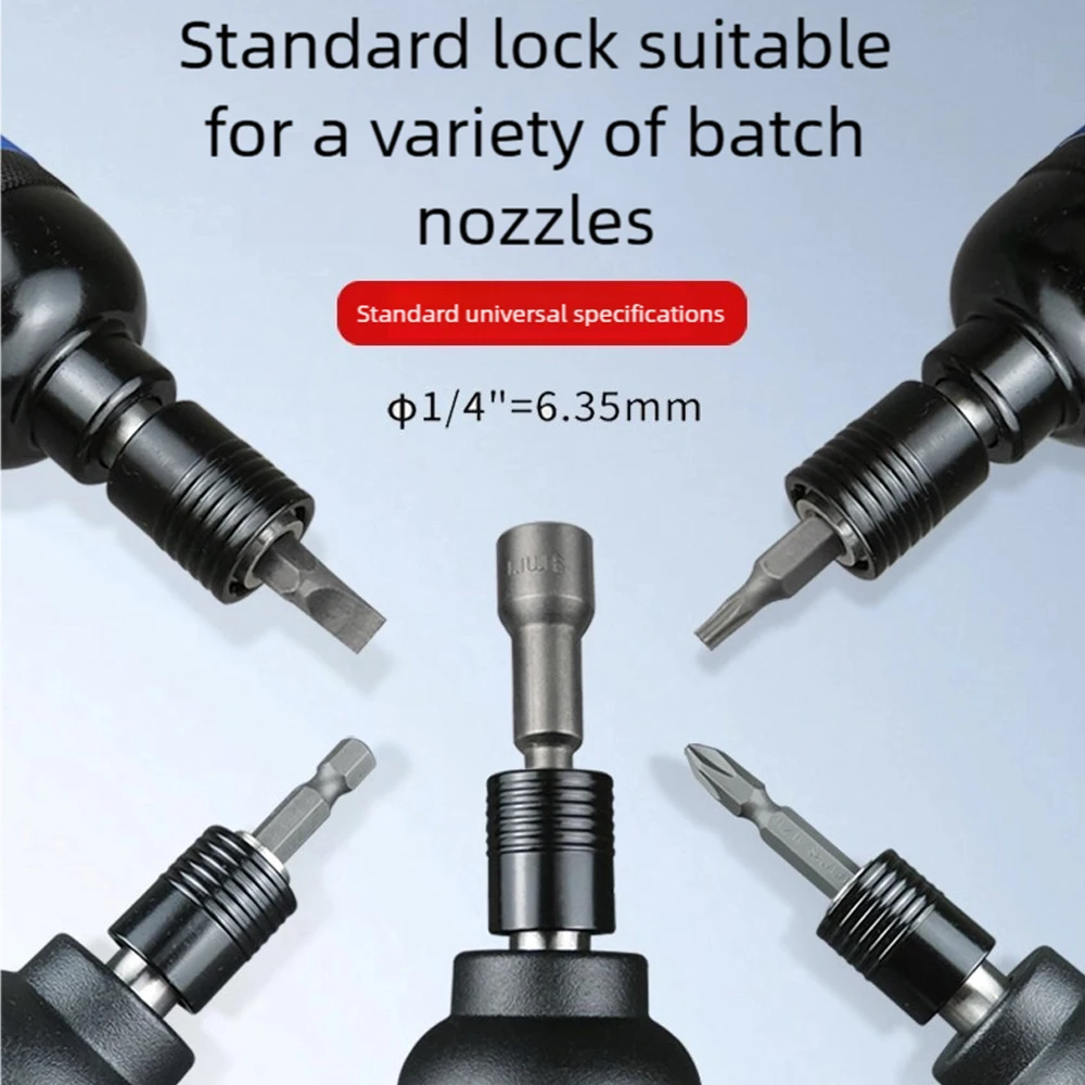 8H 5H Pneumatic Screwdriver Gun - 10000 RPM Bits, 80Nm Torque, Forward & Reverse Switch, 1/4'' Air-Powered Impact Screw Pistol