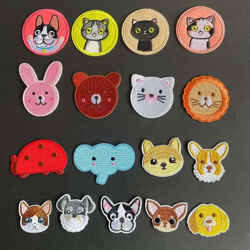 Dog,Cats Fabric Animal Emblem Clothing Patch Thermocollants,Animal Embroidery Applique Iron On pPatches,Knee Patches Repair Kids