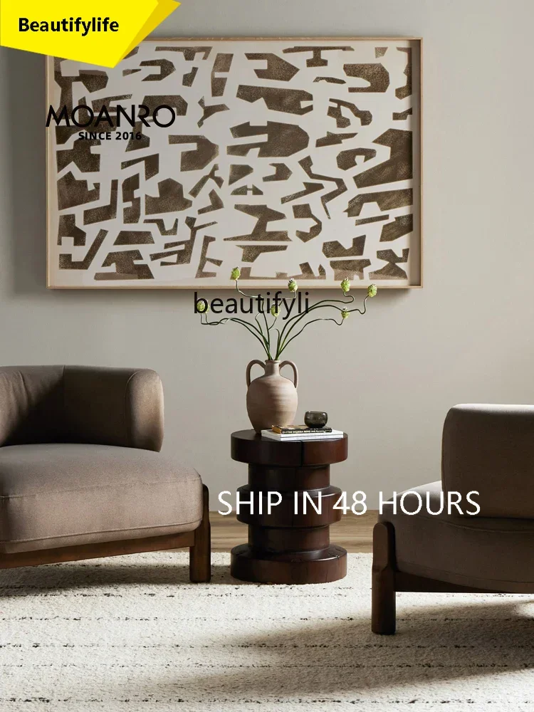 

A46 Nordic Fabric Sofa Solid Wood Creative Lazy Maillard Living Room Study Single Movable Leisure Chair living room furniture