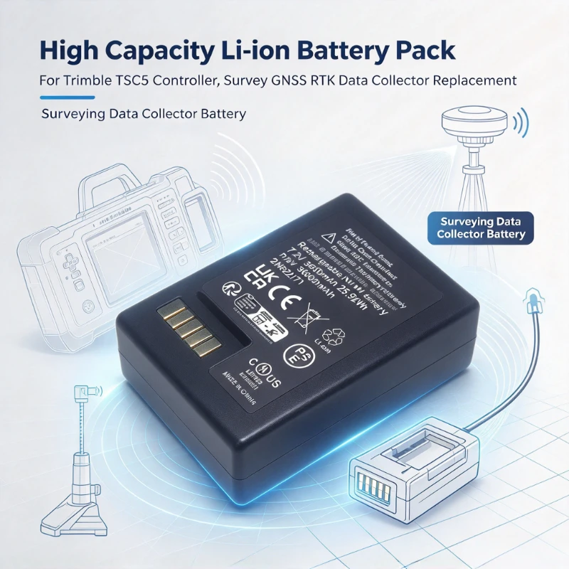 High Capacity 3600mAh Li-ion Battery for Trimble TSC5 Controller, Survey GNSS RTK Data Collector Replacement Battery