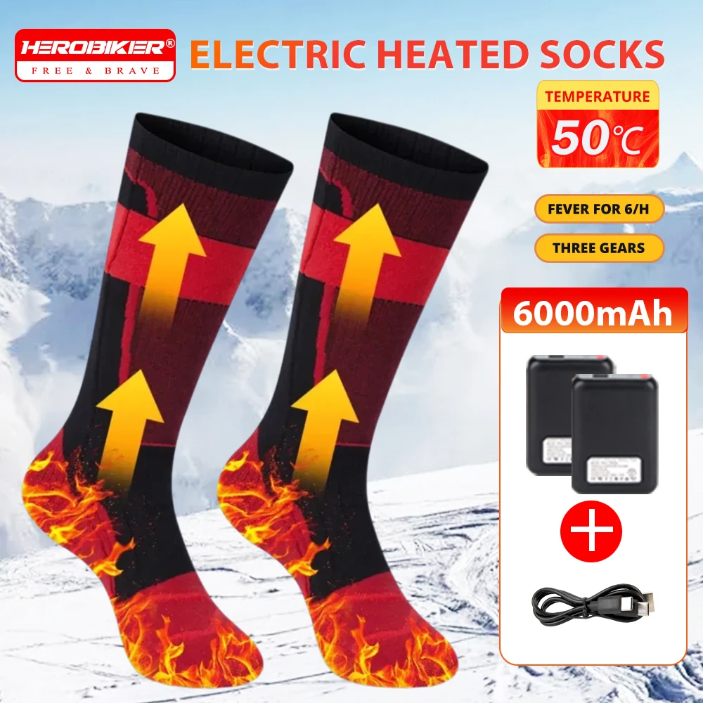 

Носки с подогревом, зимние теплые носки с подогревом для катания на снегоходах, перезаряжаемые носки для занятий спортом на открытом воздухе, теплые грелки для ног с подогревом, лыжные виды спорта