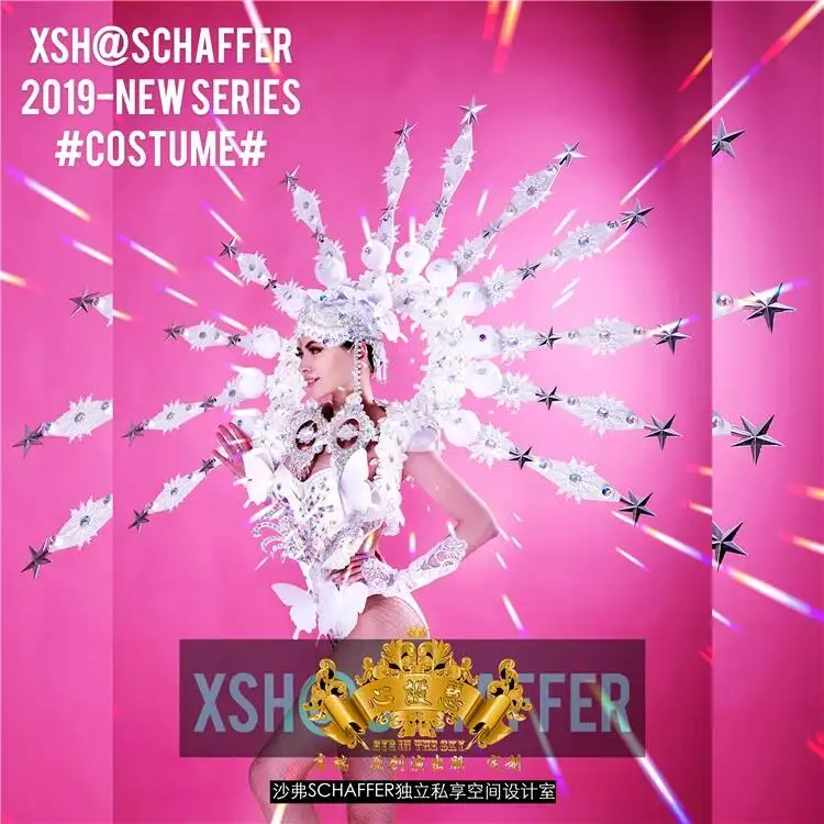 

Комплект для выступлений Bar Heart Set Hui Nightclub Gogo: Женское платье с крыльями феи-снежинки, белое, для Дня святого Валентина, Хэллоуина