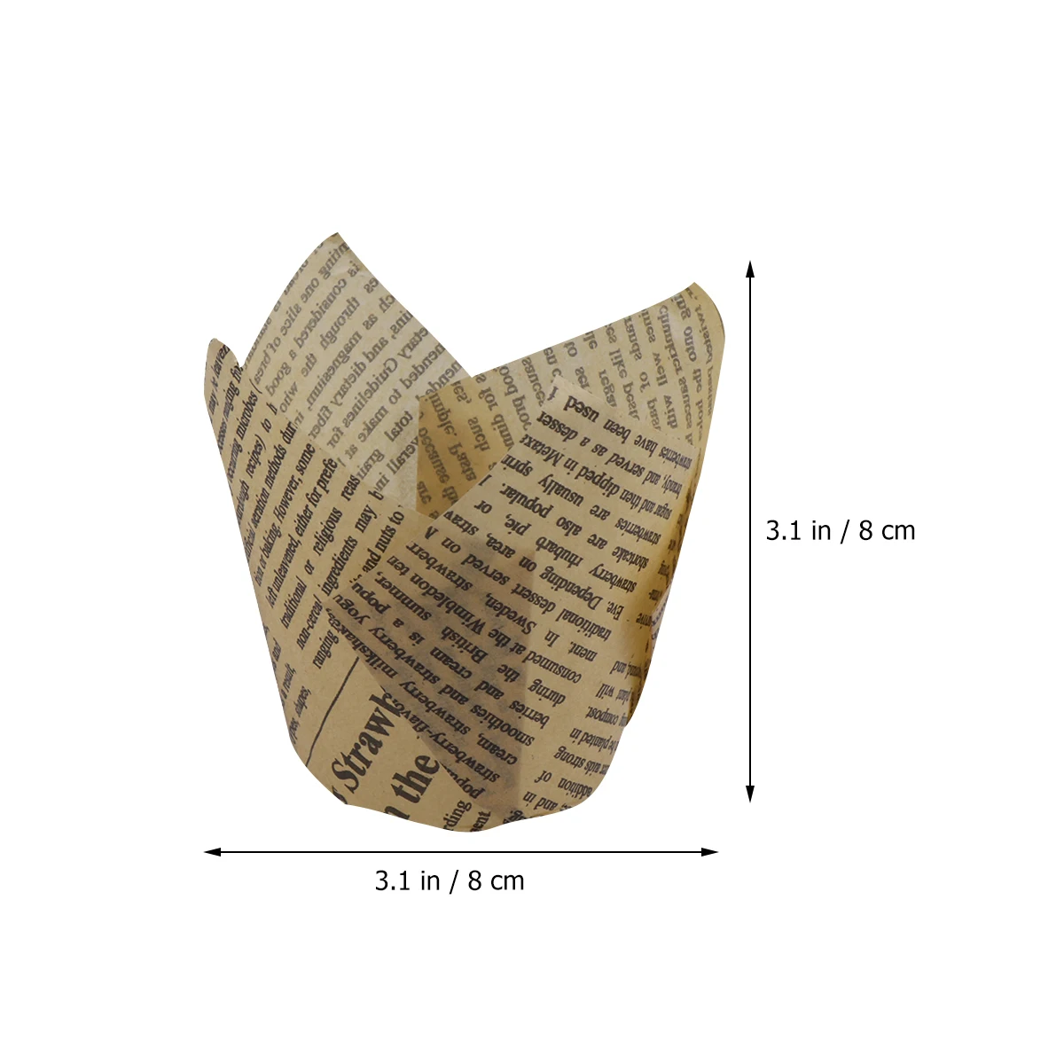 

150pcs Cake Wrapping Paper Newspaper Bread Paper Holder Party Paper Cup (100pcs Natural Color Nespaper, 50pcs White Newspaper)