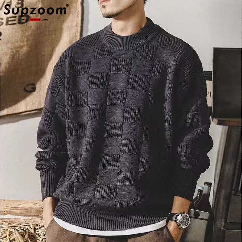 Supzoom 2024 New Arrival Retro Casual Cartoon Pulloverse Couple Men\'s Top Fashion Winter Couple Knitted Sweater