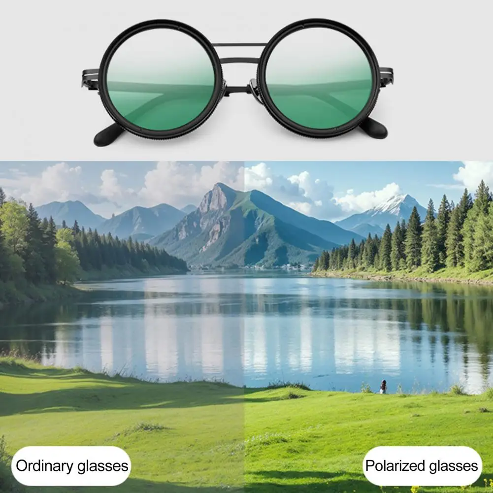 軽くて快適なサングラス 高度な Nd フィルター付きサングラス レトロ ラウンド 偏光サングラス メンズ ビーチ用