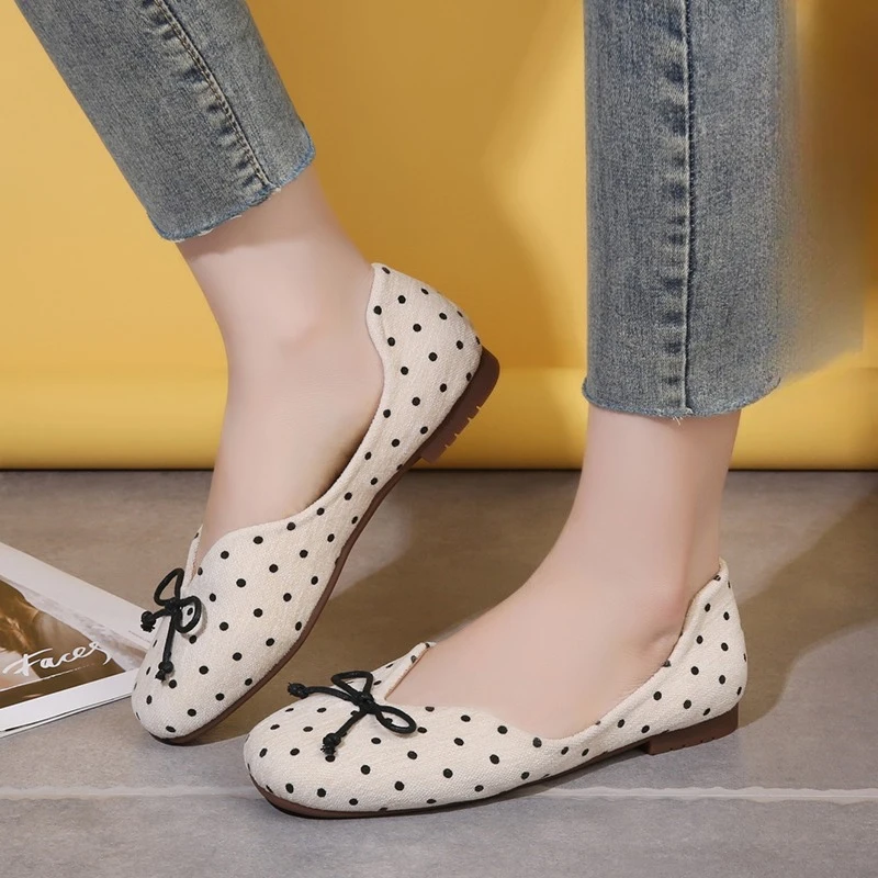 Butterfly Bow Shallow Mouth Single Shoe Women 2026 New Flat Bottomed Square Toe Flat Shoes