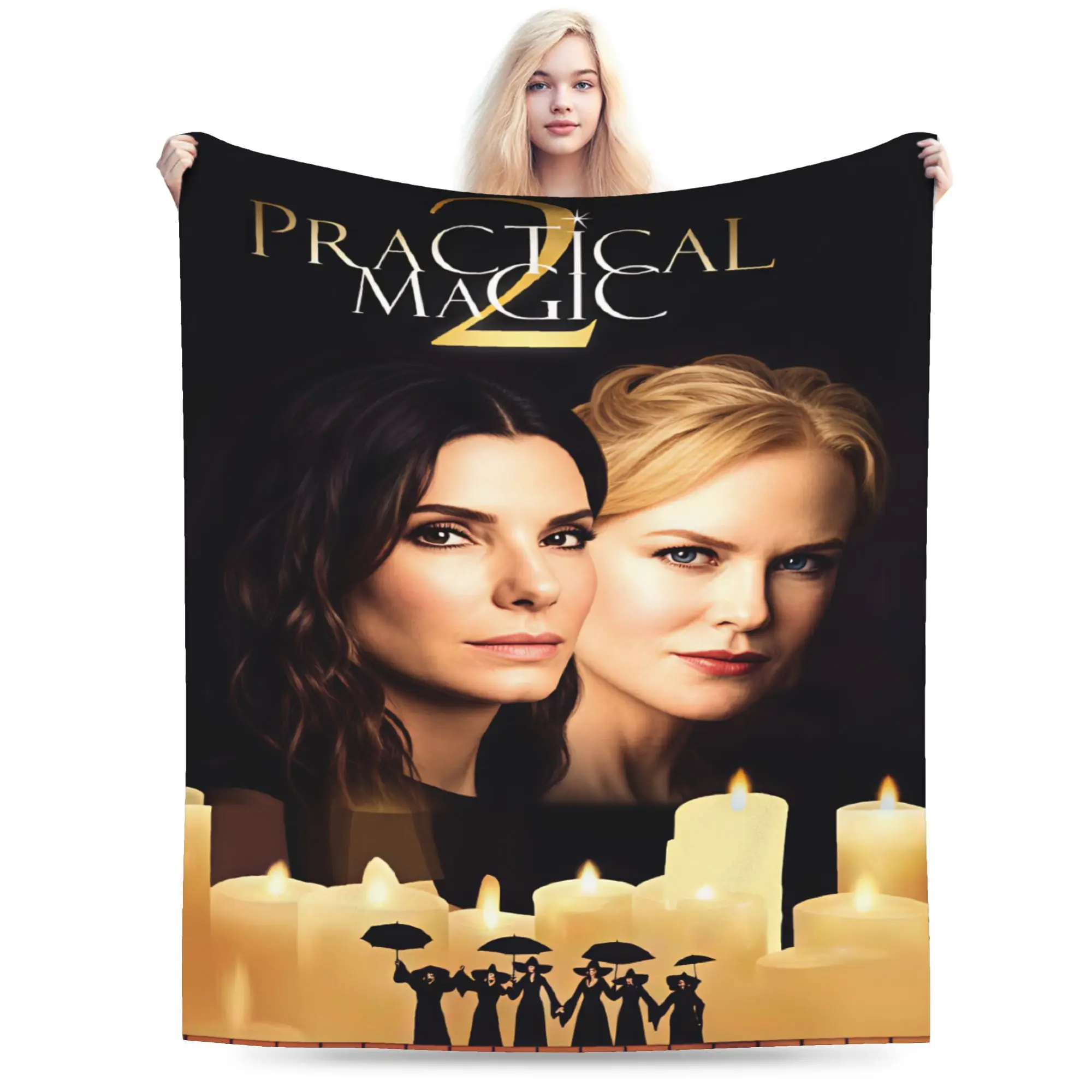 Practical-Magics Blanket Warm Cozy  Throw Blanket Winter Girl Living Room Plane Travel Bedspread