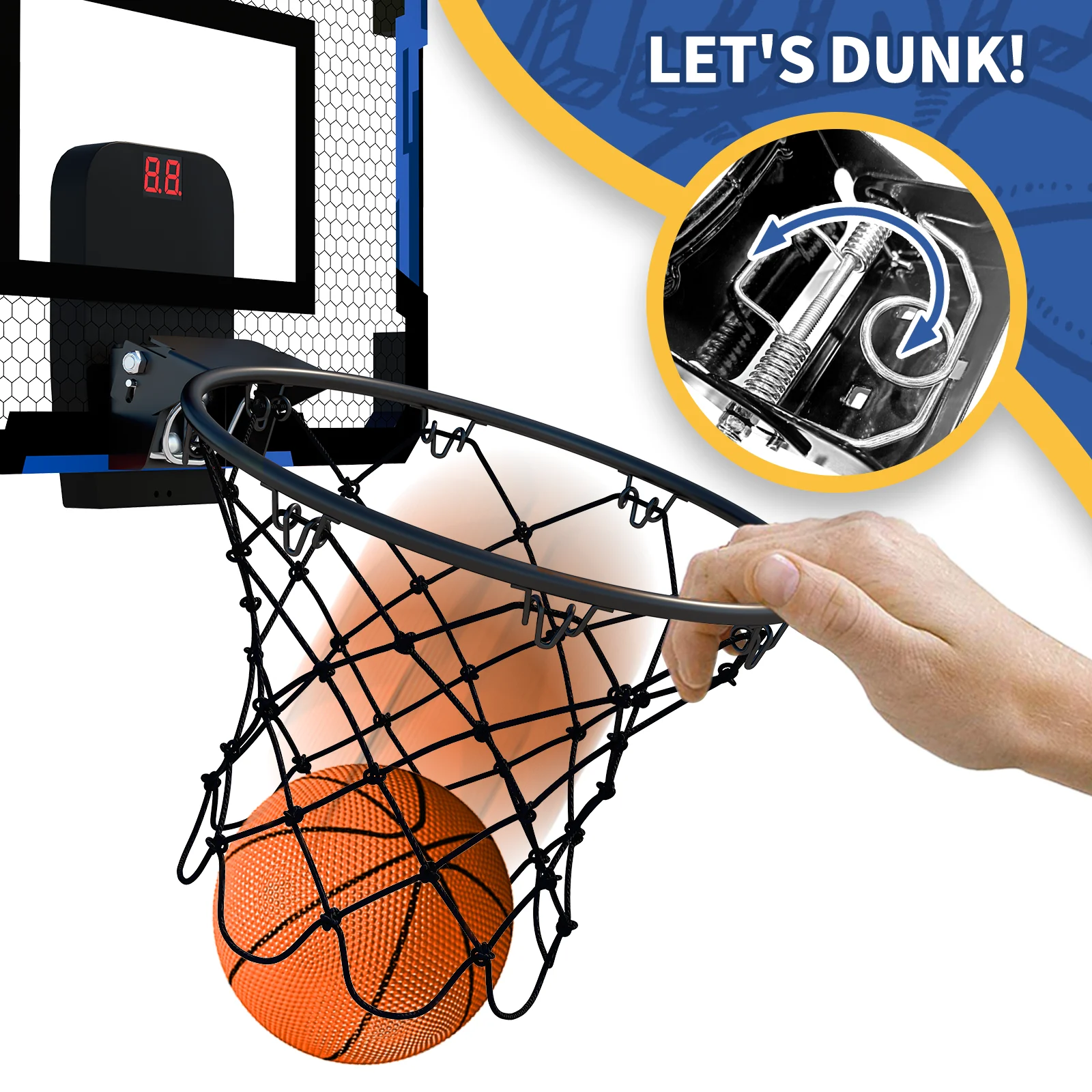 Kids Sports Toys Basketball Balls Toys for Boys Girls 3+ Years Old Wall Type Foldable Basketball Hoop Throw Outdoor Indoor Games