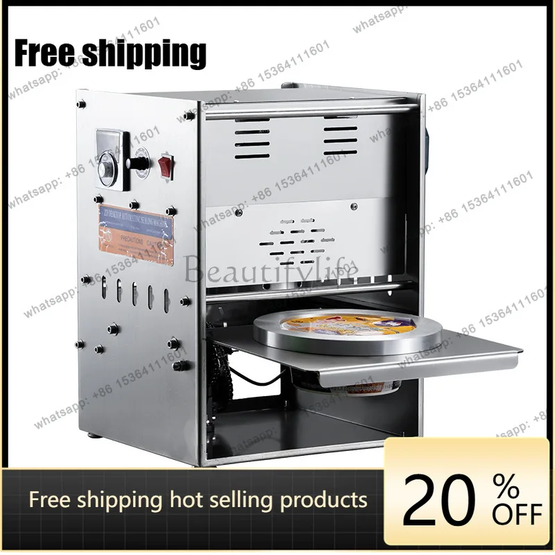 Automatic fresh-locking box sealing machine popcorn packaging takeaway disposable