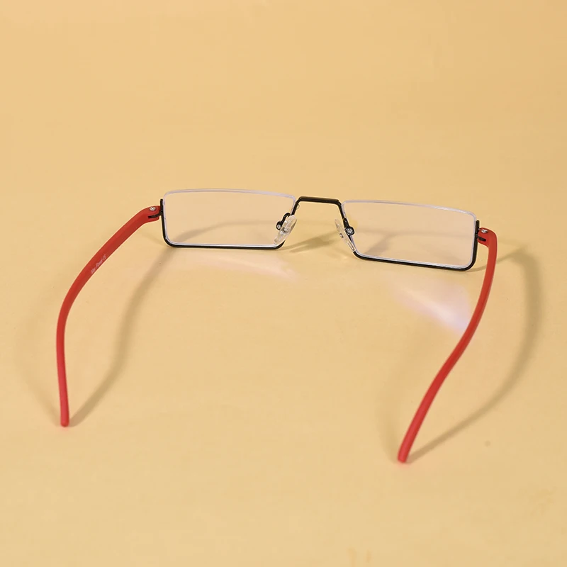 Metall Anti-Blau Licht Lesebrille Männer Halb Rahmen Brillen Männlichen Brillen Mit Fall + 125 + 175 + 225 + 275 + 300 + 350 – Detail 11