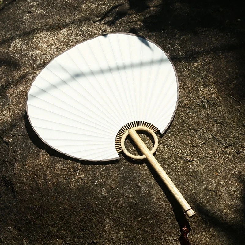 6/12pcs Portable Xuan Paper Fan Bamboo Handle Blank Japanese Style DIY Fan Classical Handmade Hand Painted Fan Painting Creation