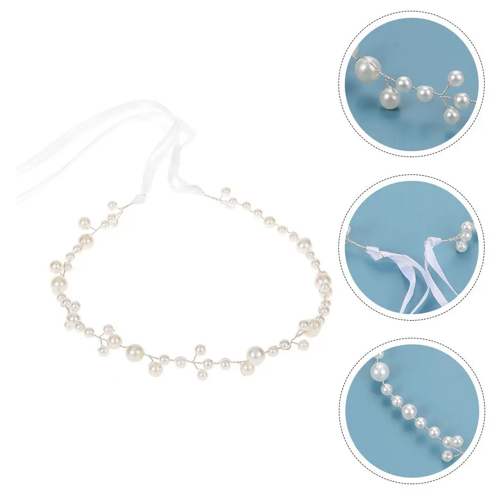 Pearl Bridal Headband Elegant Wedding Hairband Girls Hair Accessory Fashion Headdress Simulation Pearl Hairband