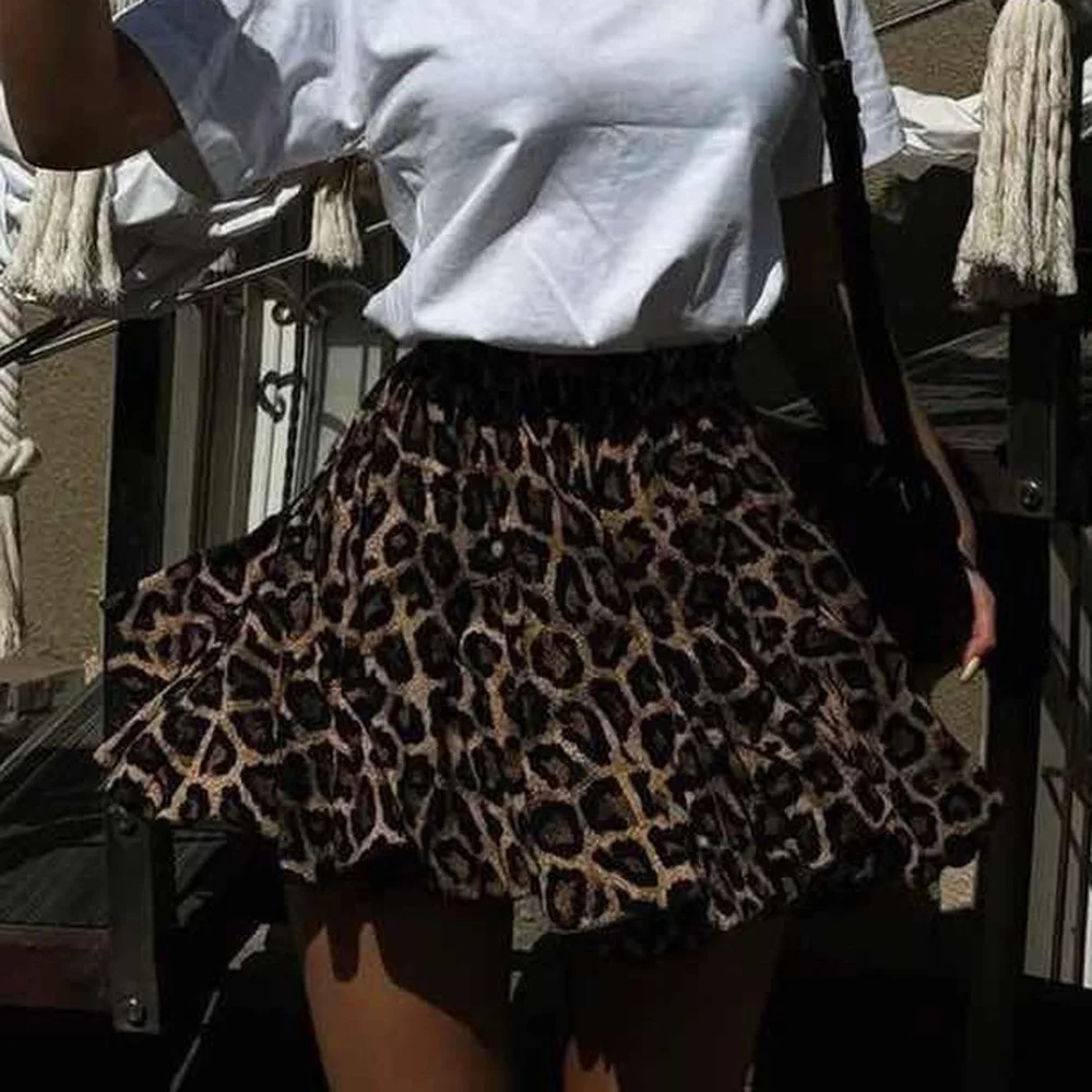Sexy Leopard Print Skirt Spring Summer High Waist Bodycon Mini Skirts Women Fashion A Line Skirts Casual Party Evening Dress