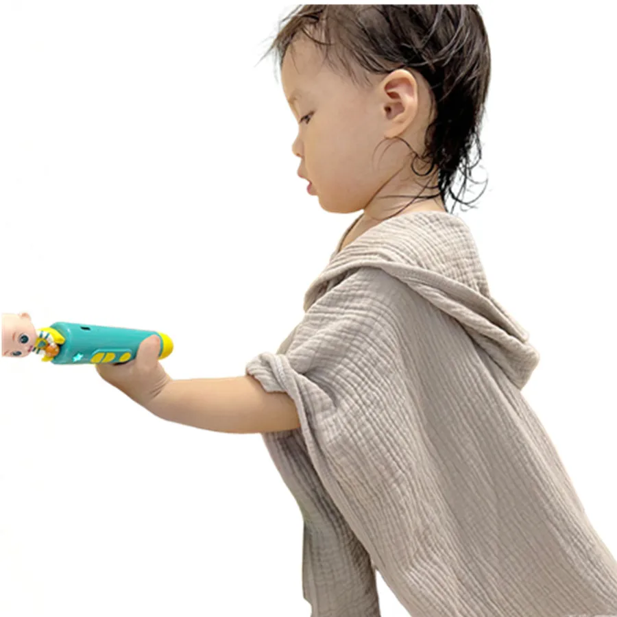 

Cotton towel hooded bathrobe swim absorbent belt with hooded bath towel children's beach towel children's all-season wear