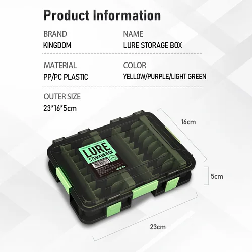Imagen 2 del producto Caja de almacenamiento de señuelos Kingdom, diseño artesanal resistente al agua, anticorrosión, resistencia al impacto, conexión múltiple adecuada para lápiz VIB Minnow