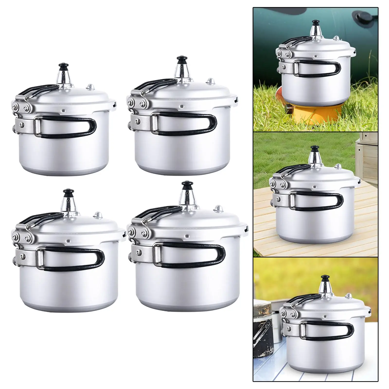 

Aluminum Cooker Multifunction Aluminum Alloy Portable Rice Cooker Pressure Canner for Outdoor Camping Family