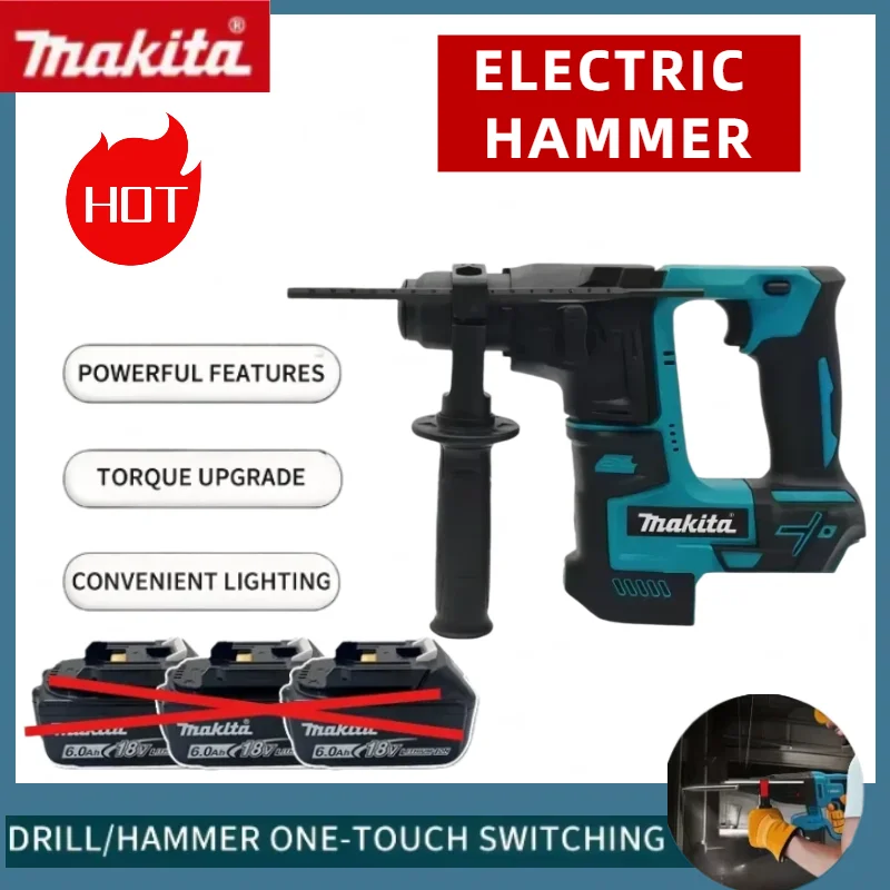 

Makita Brushless Electric Hammer Cordless Hammer Wireless Drills for 18V Lithium Battery Power Tools