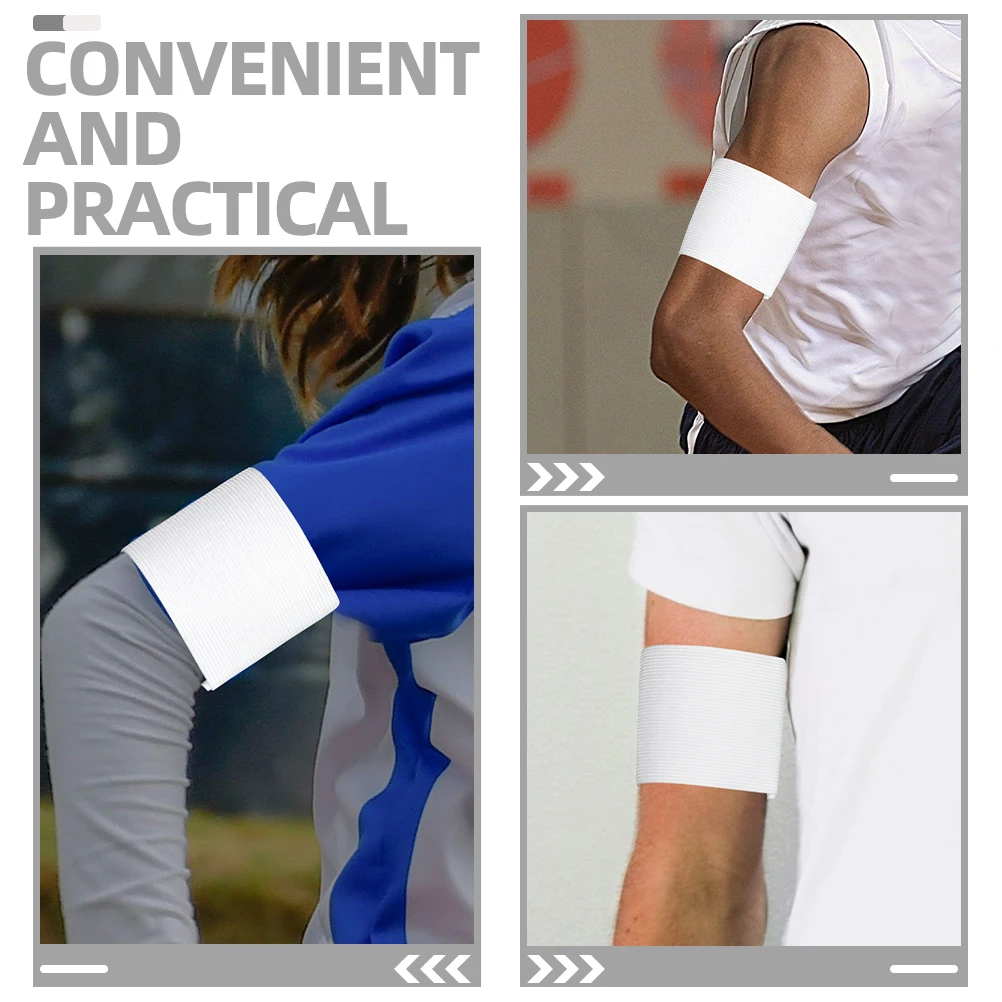 

3pcs White Blank Armband Football Captain Soccer Nylon Sleeve Bands Sports Team DIY Arm Bands PortableReusable