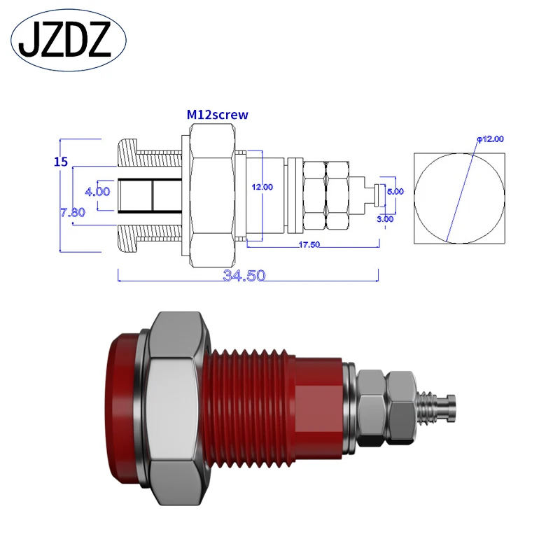 JZDZ 5PCS 4MM Banana Socket Binding Post Nut Banana Plug Jack Electrical Connector Terminal Test Hole DIY Parts J.40023