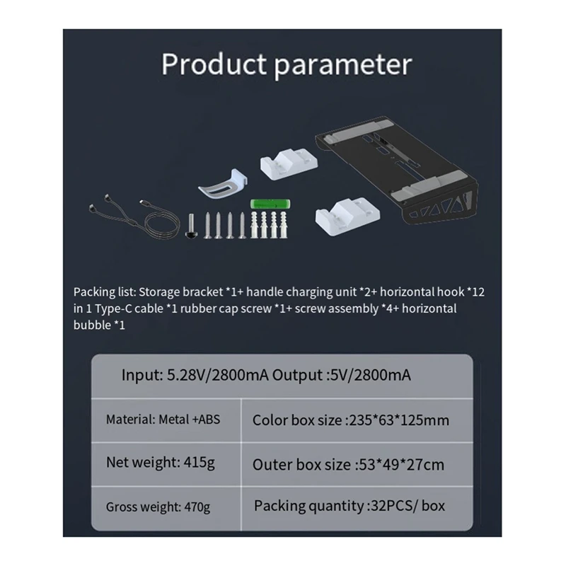 JABS Wall Mount Bracket Console Stand For PS5 Slim, Playstation 5 Controller Charging Dock Station Vertical Stand