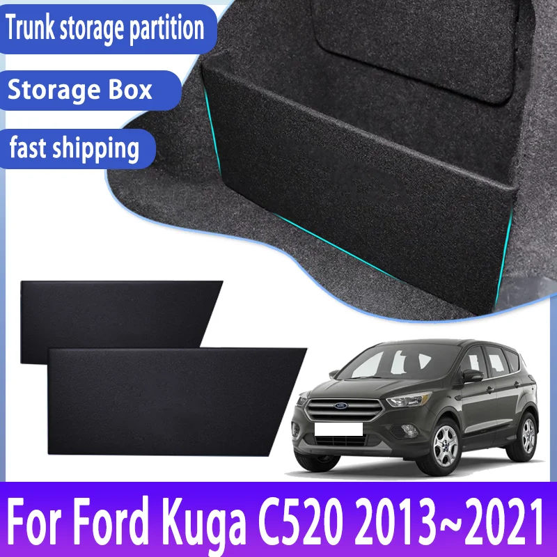 

Для Ford Kuga C520 2013 ~ 2021 2018 MK2 автомобильная утолщенная перегородка для хранения багажника, многофункциональный ящик для хранения, аксессуары для салона автомобиля