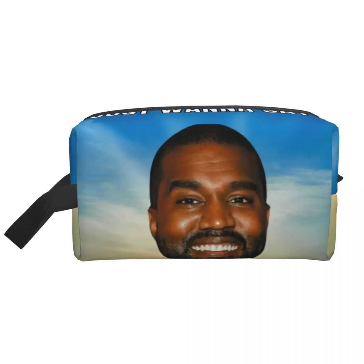 Cute Funny Kanye West Meme Travel Toiletry Bag for Women Rapper Music Producer Cosmetic Makeup Bag Beauty Storage Dopp Kit