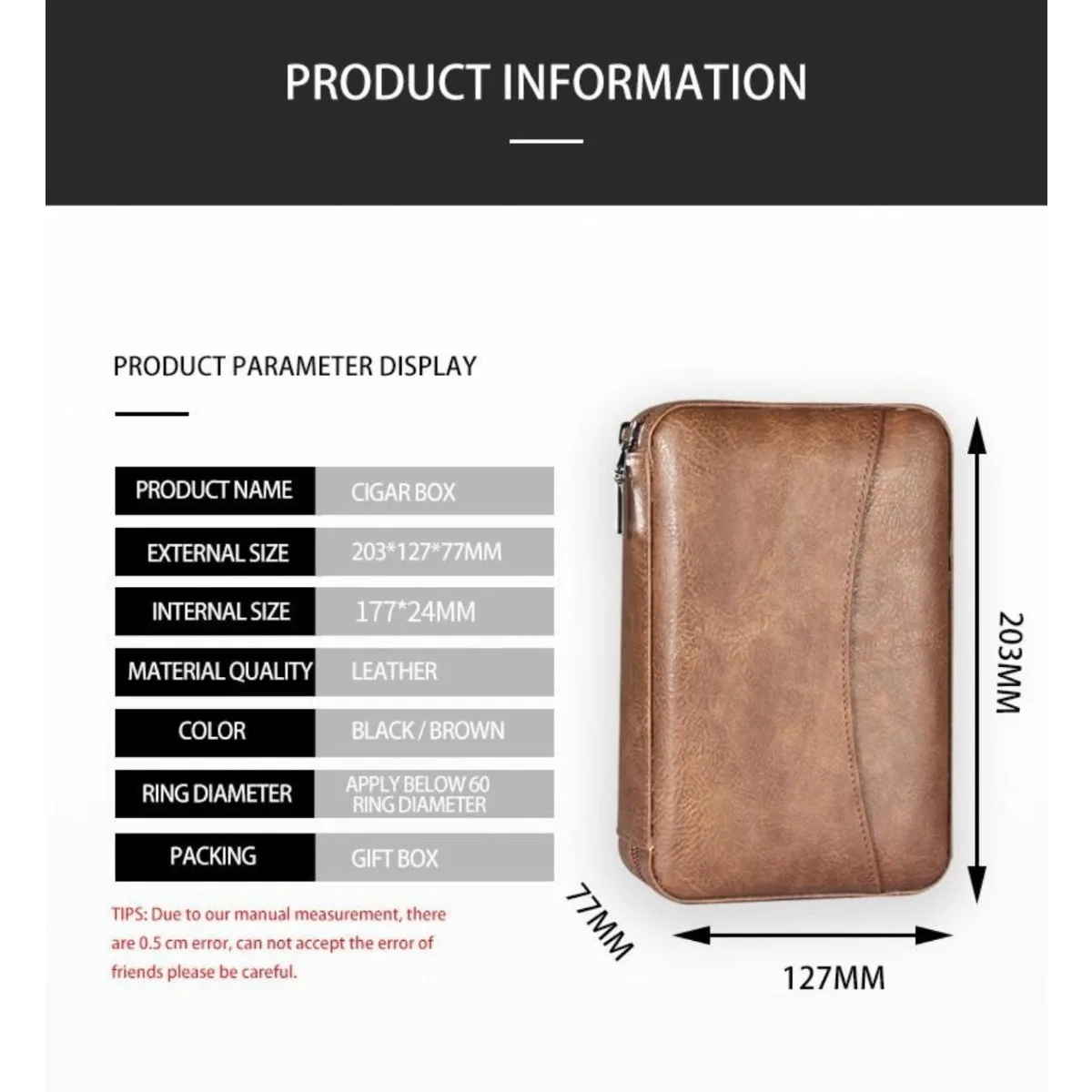Cigar Humidor Box Travel Leather Cigar Case Cedar Wood Holder Cigar Humidor Charuto Box Cigar Accessories Cigar Box For Humidor