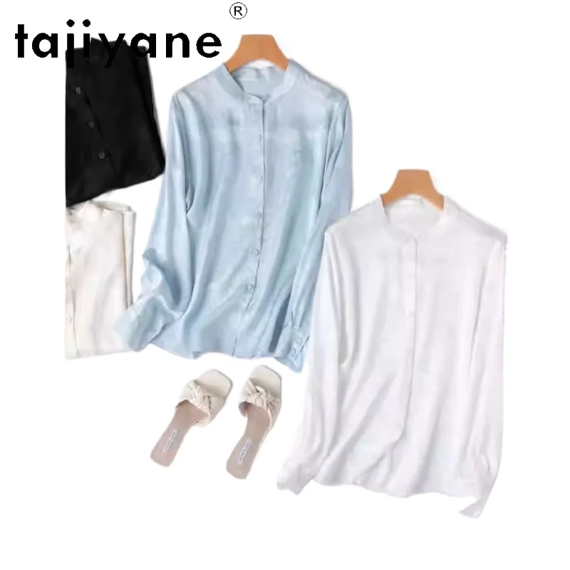 

TAJIYANE 100% Mulberry Silk Shirt Woman Elegant Long Sleeve Shirts New Arrivals 2026 Women Blouse Spring Clothes рубашка женская
