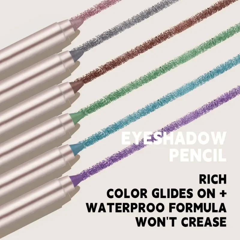 6 teile/satz Glitter Lidschatten Bleistift Langlebige Make-Up Lidschatten Grau Grün Perlglanz Matte Finish Lidschatten Stick Wasserdicht