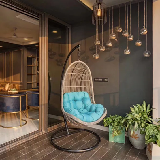 Hanging basket rattan chair indoor household hammock double swing balcony rocking chair drop bird's nest hanging orchid lazy cra