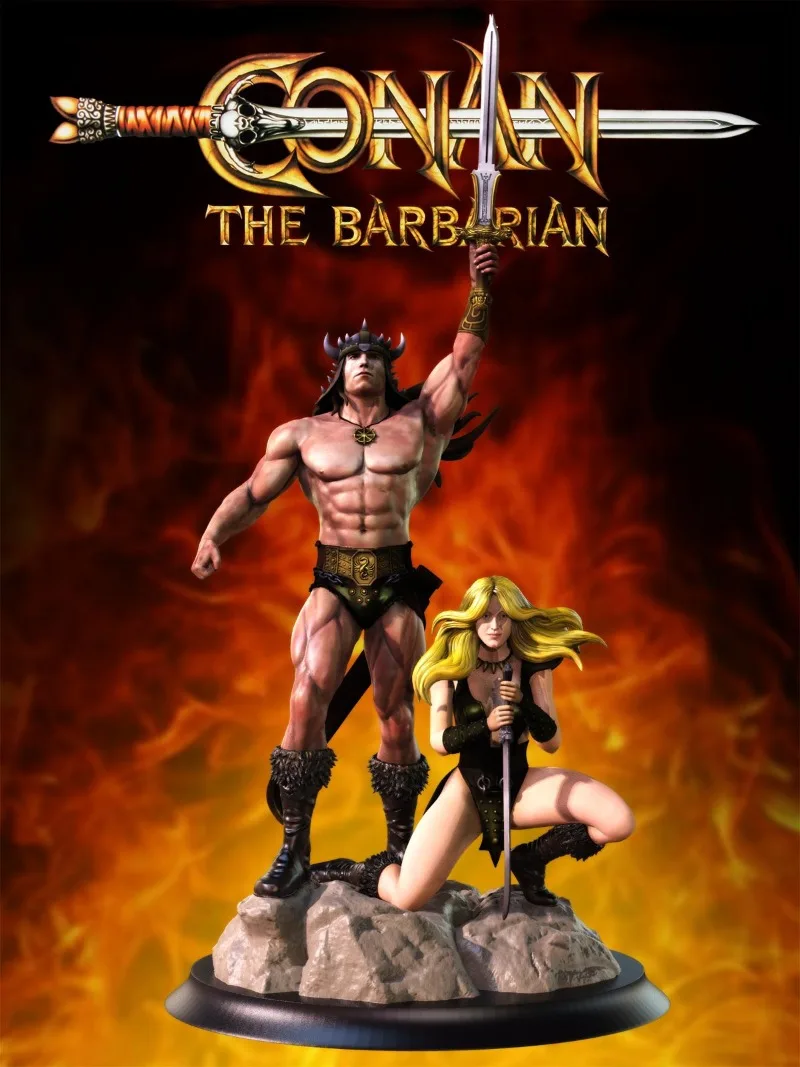 1/24 Scale Resin Figure Assembled Model Kit Barbarian Warrior and Beauty Hobby Micro Miniatures Statue Unassembled & Unpainted