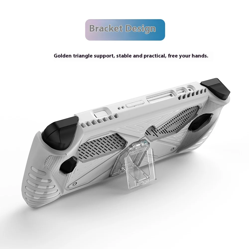 غطاء حماية من السيليكون لجراب ASUS ROG Ally، غطاء وحدة تحكم ألعاب محمولة ناعم مقاوم للصدمات من مادة TPU حماية كاملة مع حامل